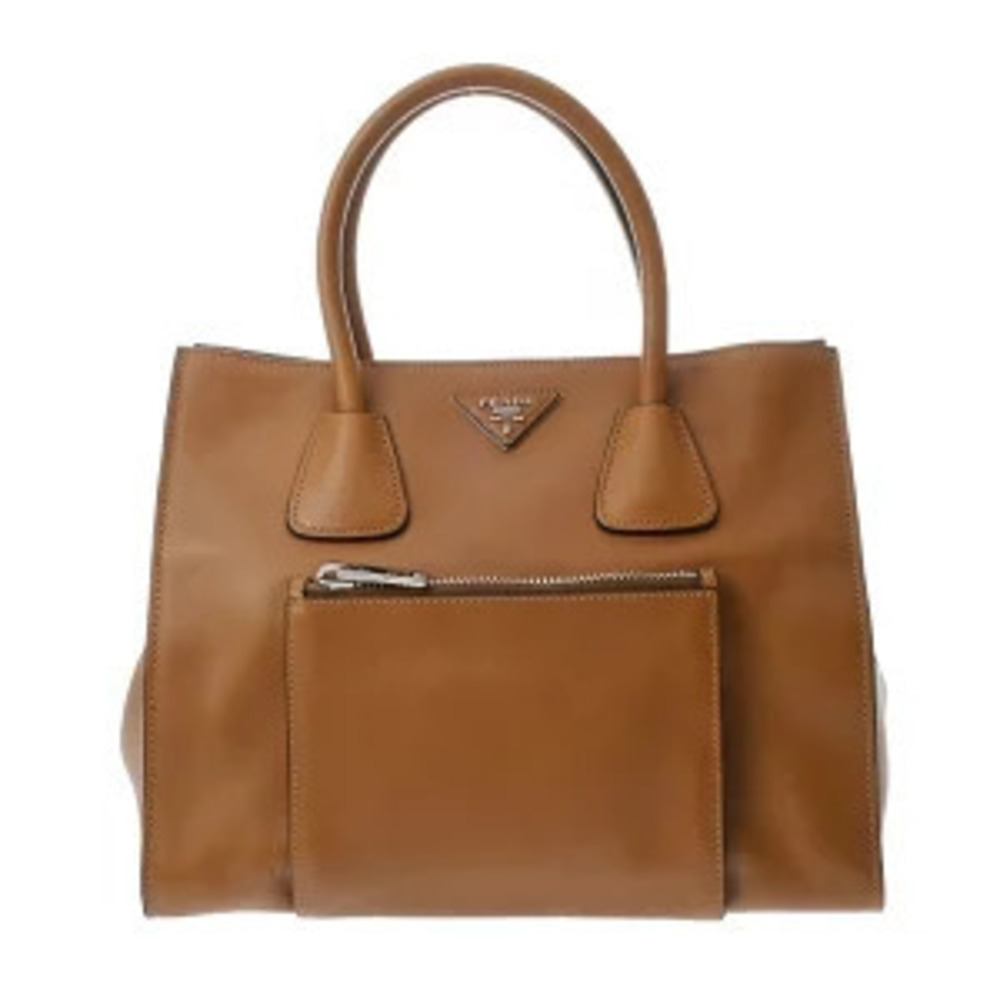 Prada Tote Tessuto Saffiano Bag Brown City Calf